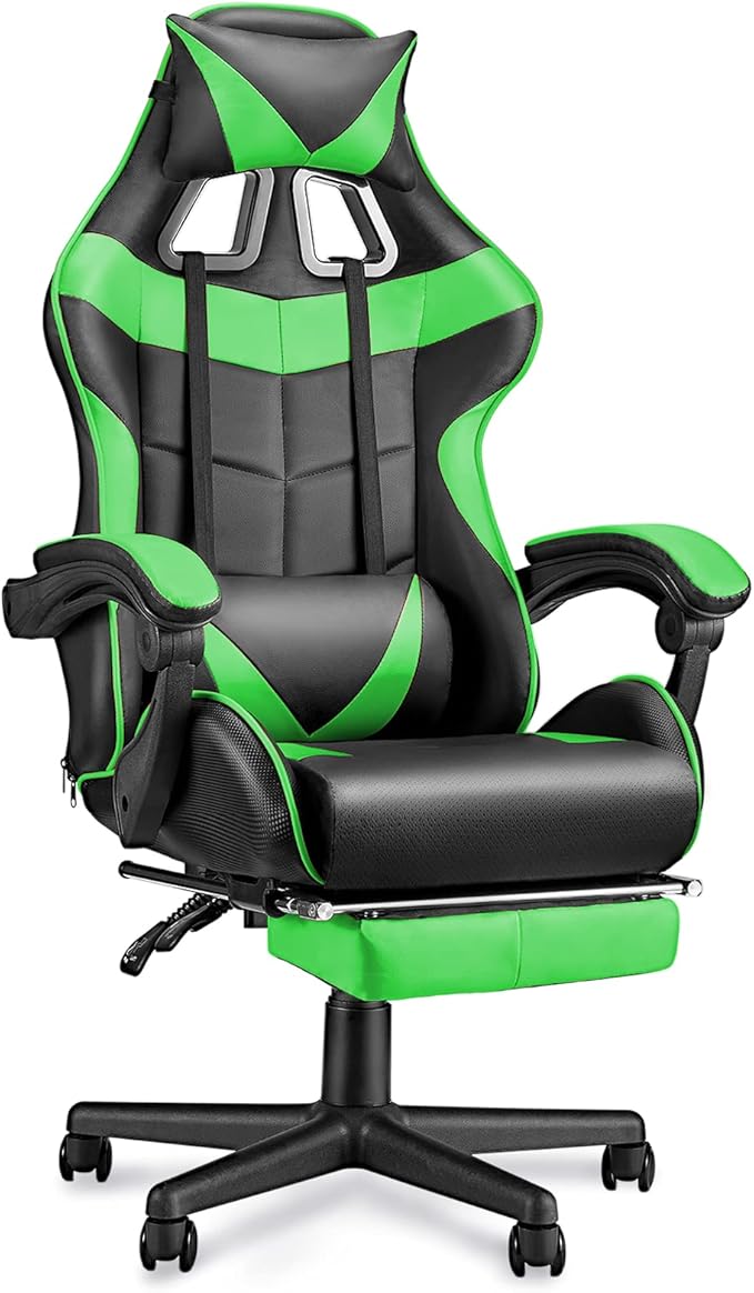 Gaming Chair with Footrest & Lumbar Support