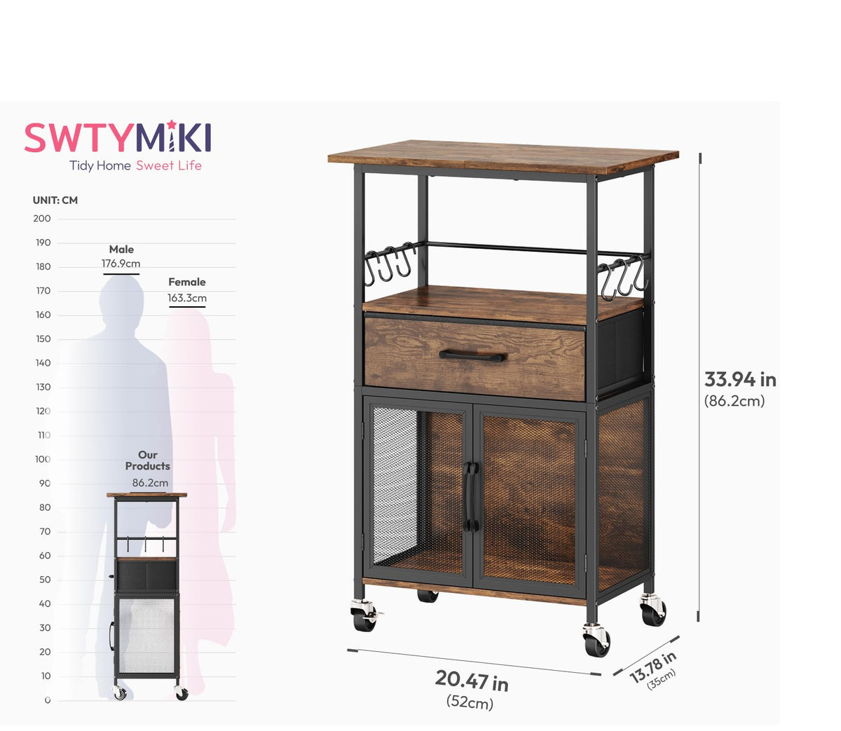 Rolling Kitchen Cart