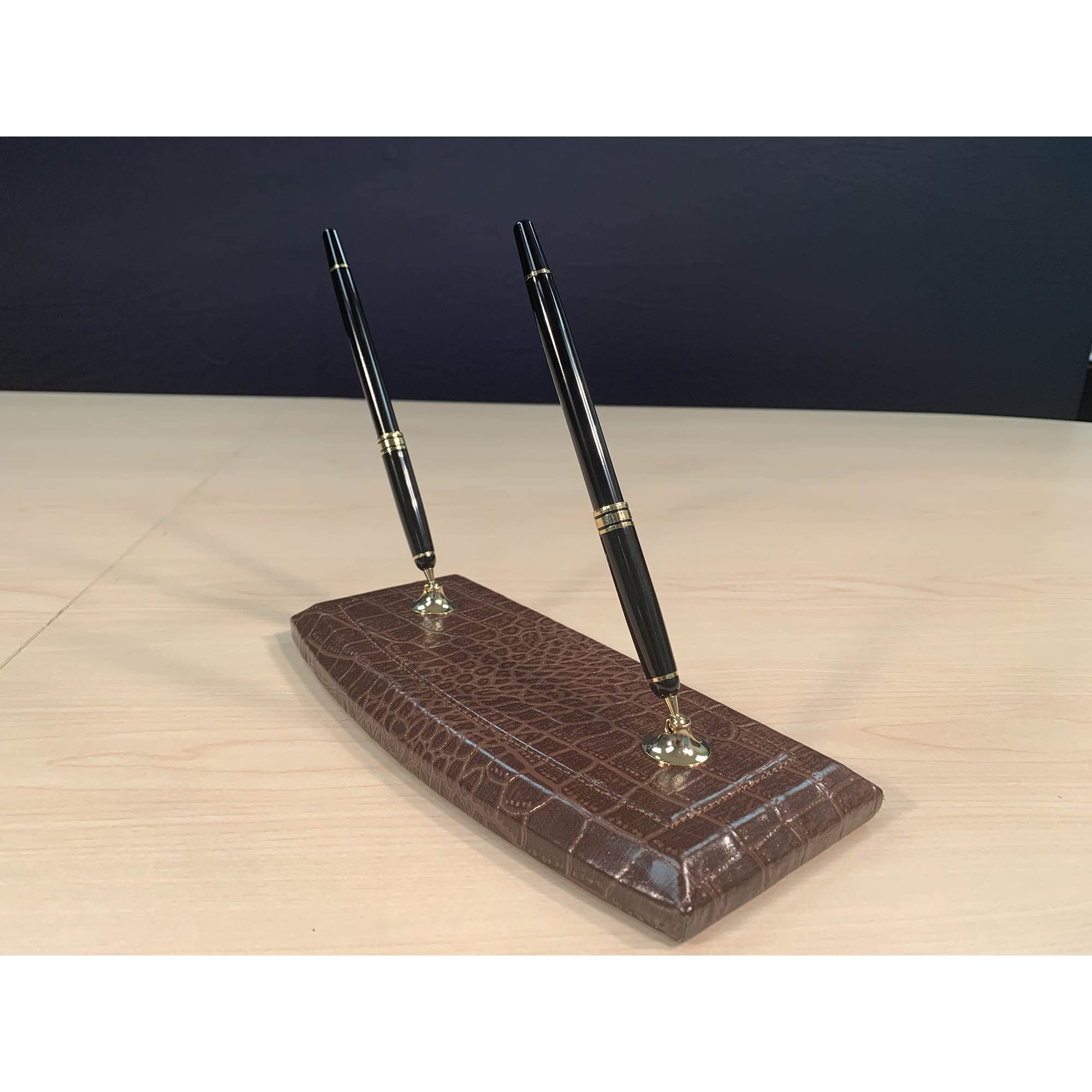 Crocodile Embossed Leather Desk Set – 10 Piece