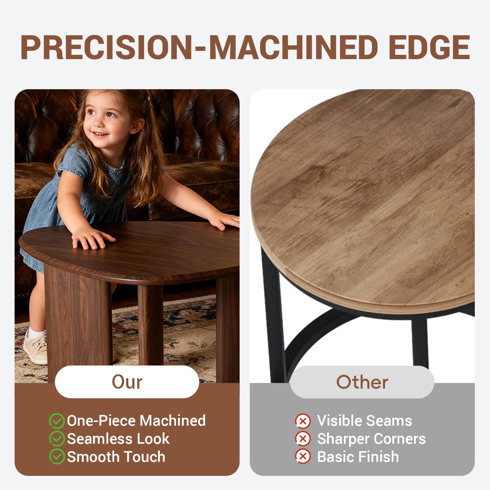 Triangular Nesting Coffee Table Set of 2