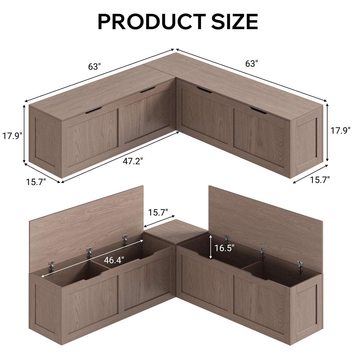 L-Shaped Storage Bench