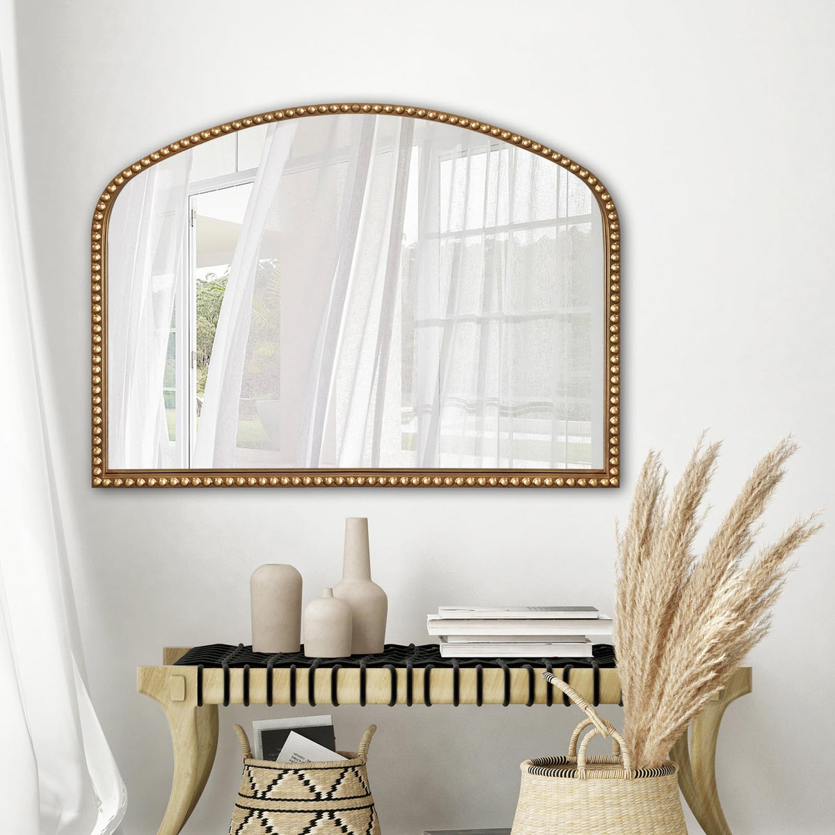 Vintage Gold Arched Wall Mirror