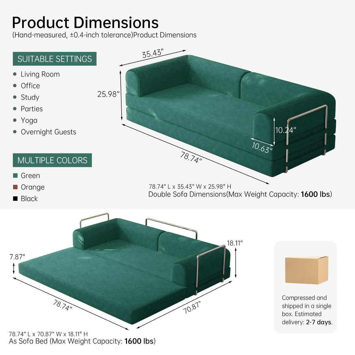 Corduroy Modular Sleeper Sofa