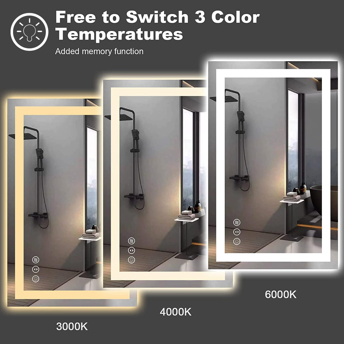 Amorho 84"X40" LED Mirror for Bathroom with Front Light and Backlight
