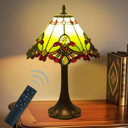 Tiffany Style Stained Glass Table Lamp with Remote Control