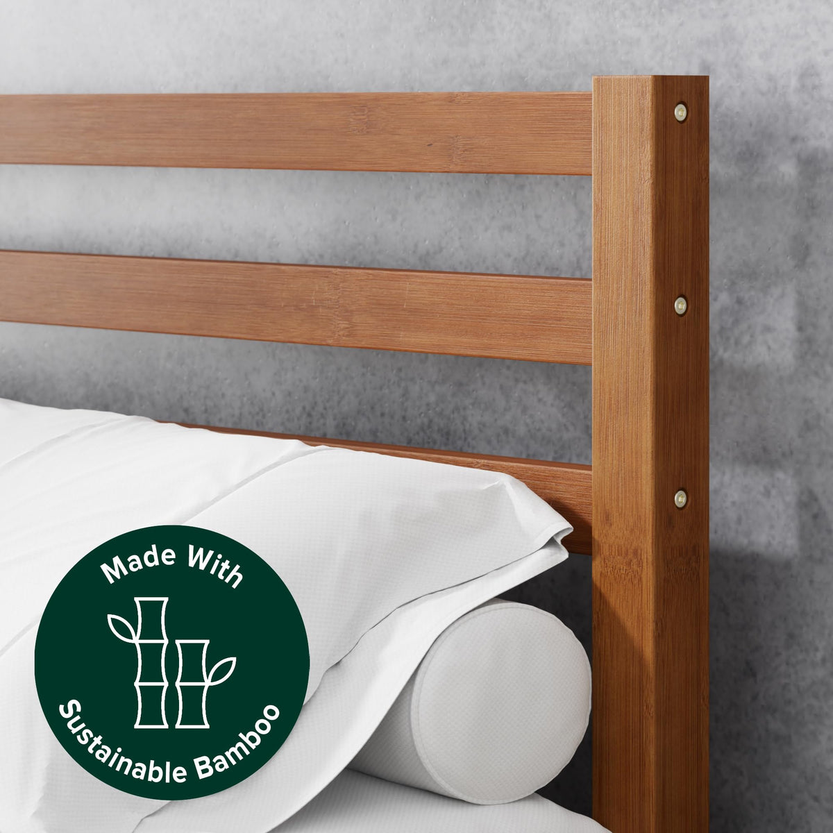 Zinus Leah Bamboo Platform Bed Frame with Headboard, Easy Assembly, Queen