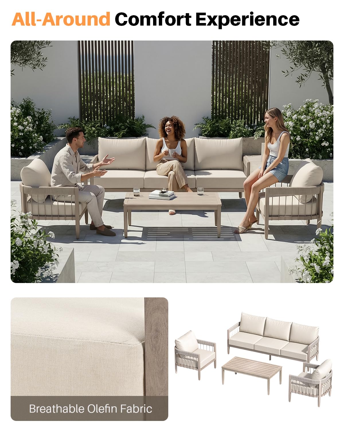 4-Piece Outdoor Patio Sofa Set