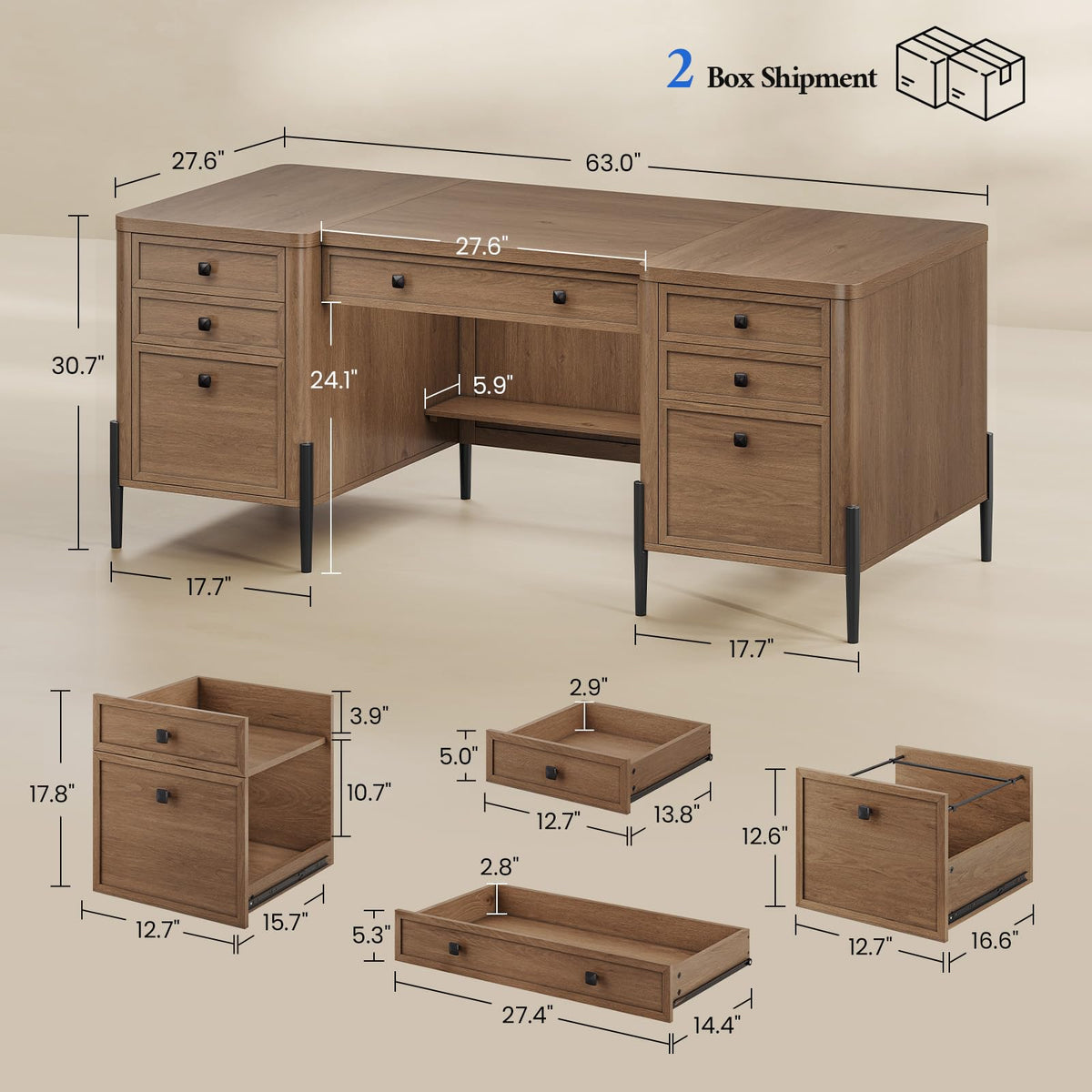 Executive Desk with Drawers