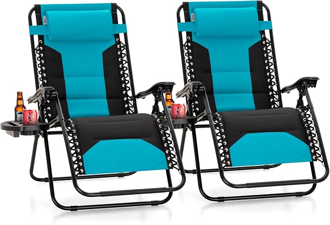 Zero Gravity Chair Set of 2 – Oversized Padded Recliner