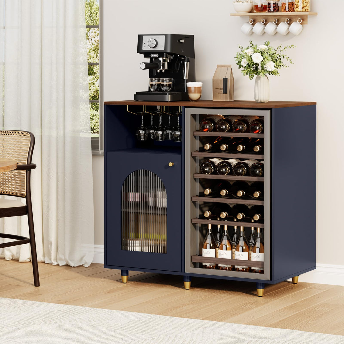 Arched Glass Bar Cabinet