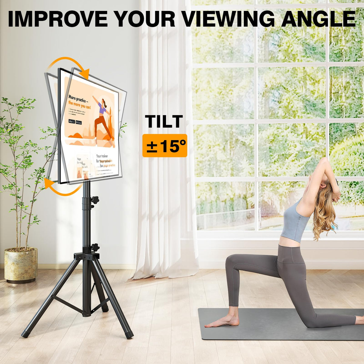 Tripod TV Stand for 23-80 inch Flat Screen/Curved TVs up to 100 lbs