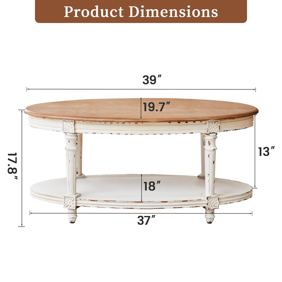Oval Farmhouse Coffee Table