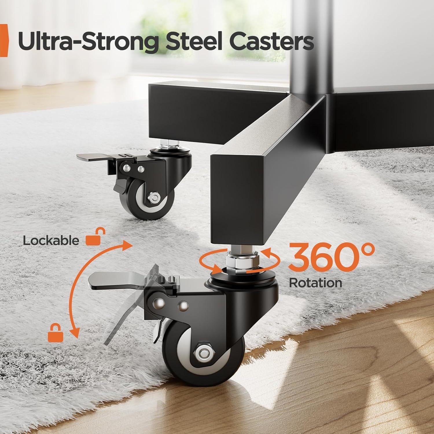 Rolling TV Stand with Wheels for 32–85 Inch TVs