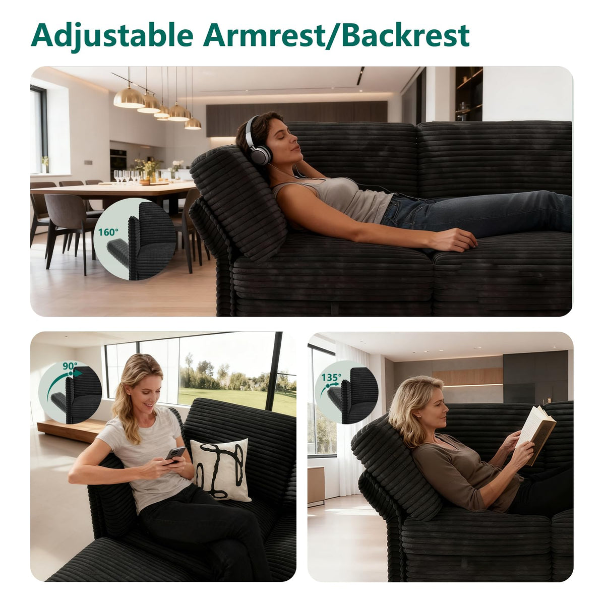 Modular Sectional Cloud Couch, Convertible Sleeper Sofa Bed for Living Room