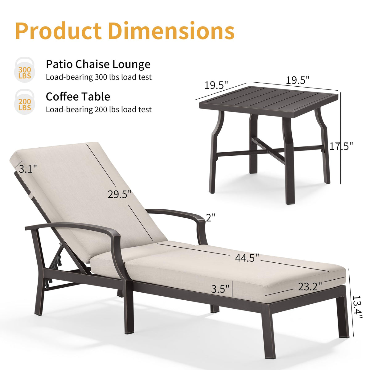 Adjustable Aluminum Patio Chaise Lounge