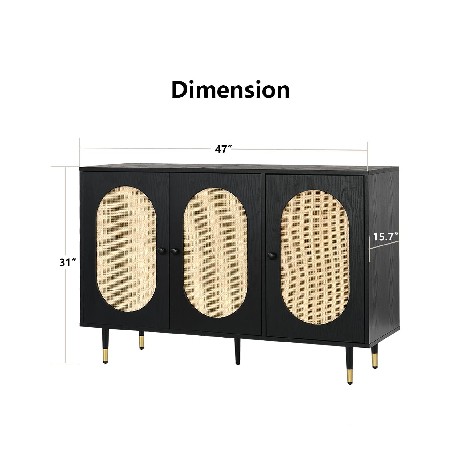 Rattan Buffet Cabinet with Storage
