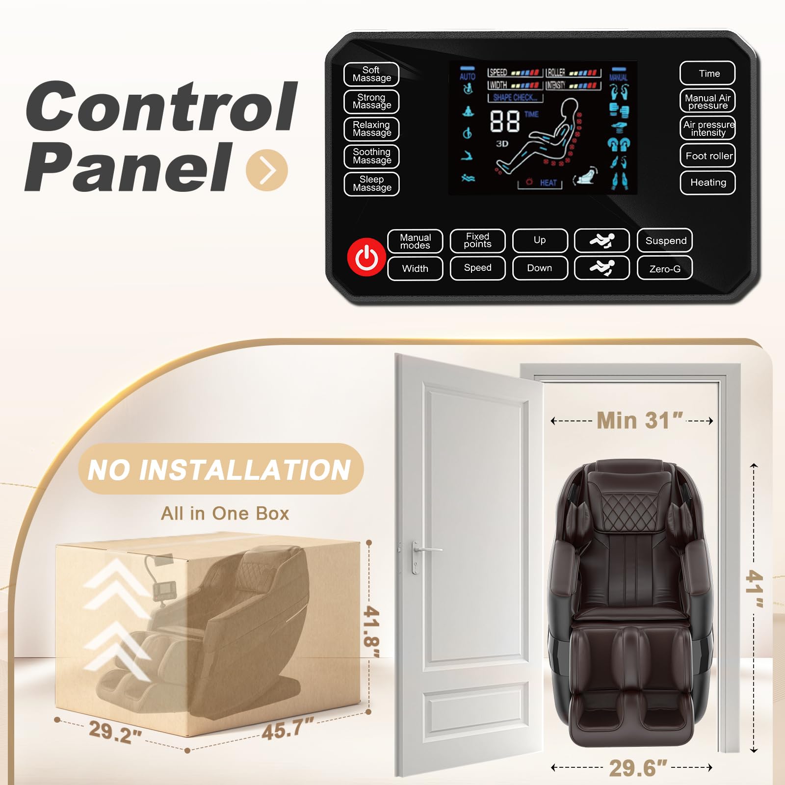 FURNIMAT 2026 Massage Chair Full Body, 3D SL-Track Zero Gravity Shiatsu Massage Chair Recliner with AI Control, Body Scan, Airbags, Heating, Foot Roller, Auto Modes, Bluetooth Speaker
