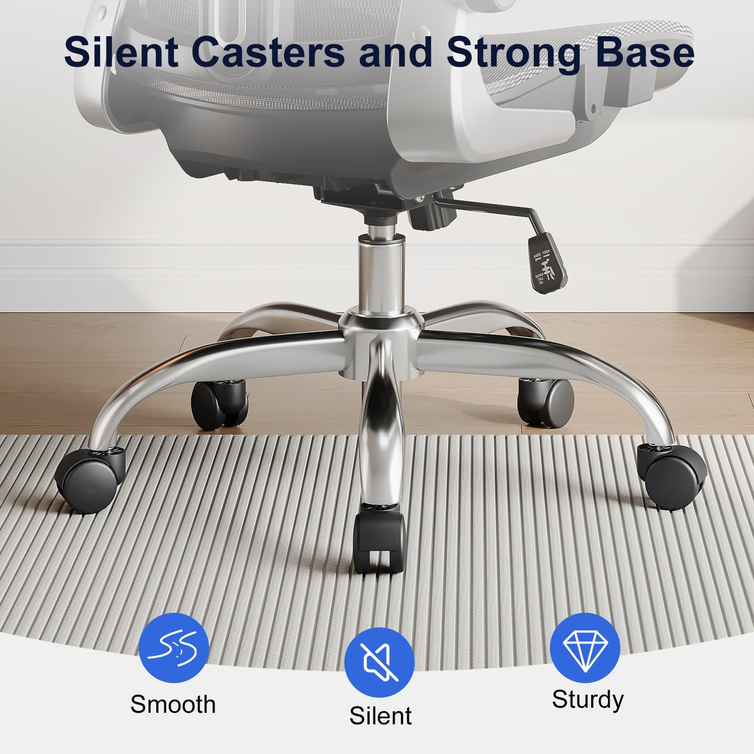 Ergonomic Mesh Office Chair with 3D Armrests & Lumbar Support