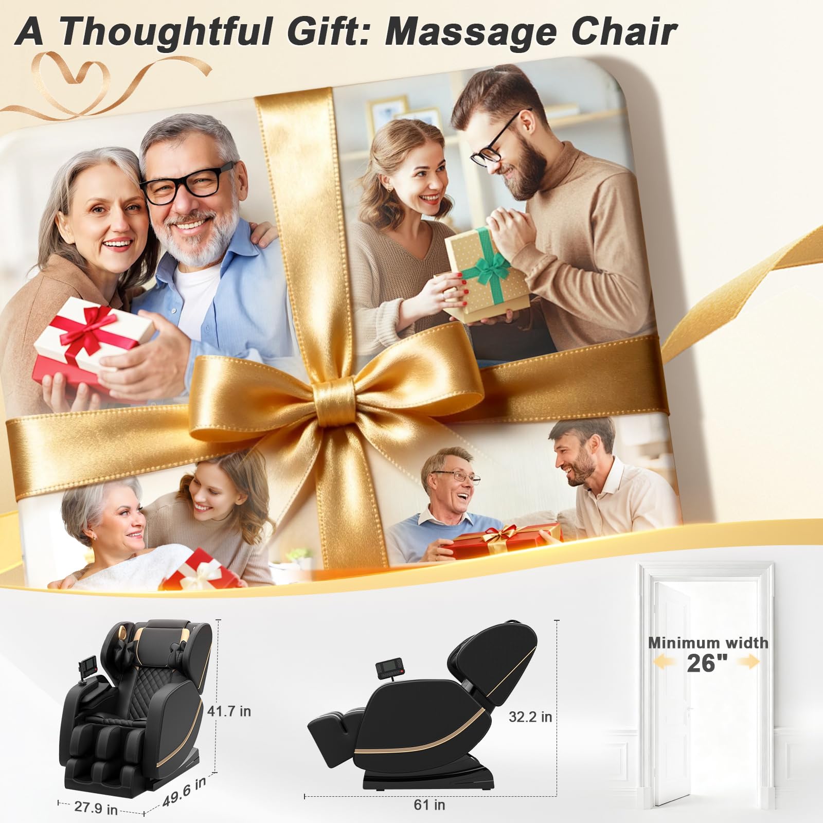 Full Body Massage Chair with Zero Gravity & Bluetooth