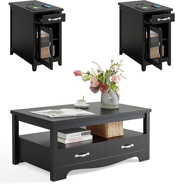 3-Piece Farmhouse Living Room Table Set