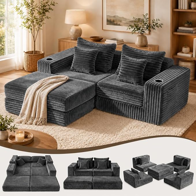 Corduroy Modular Sectional Sofa