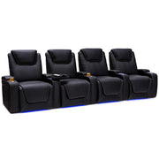 Seatcraft Pantheon Home Theater Seating Black Row of 4