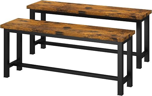 Industrial Dining Bench Set of 2