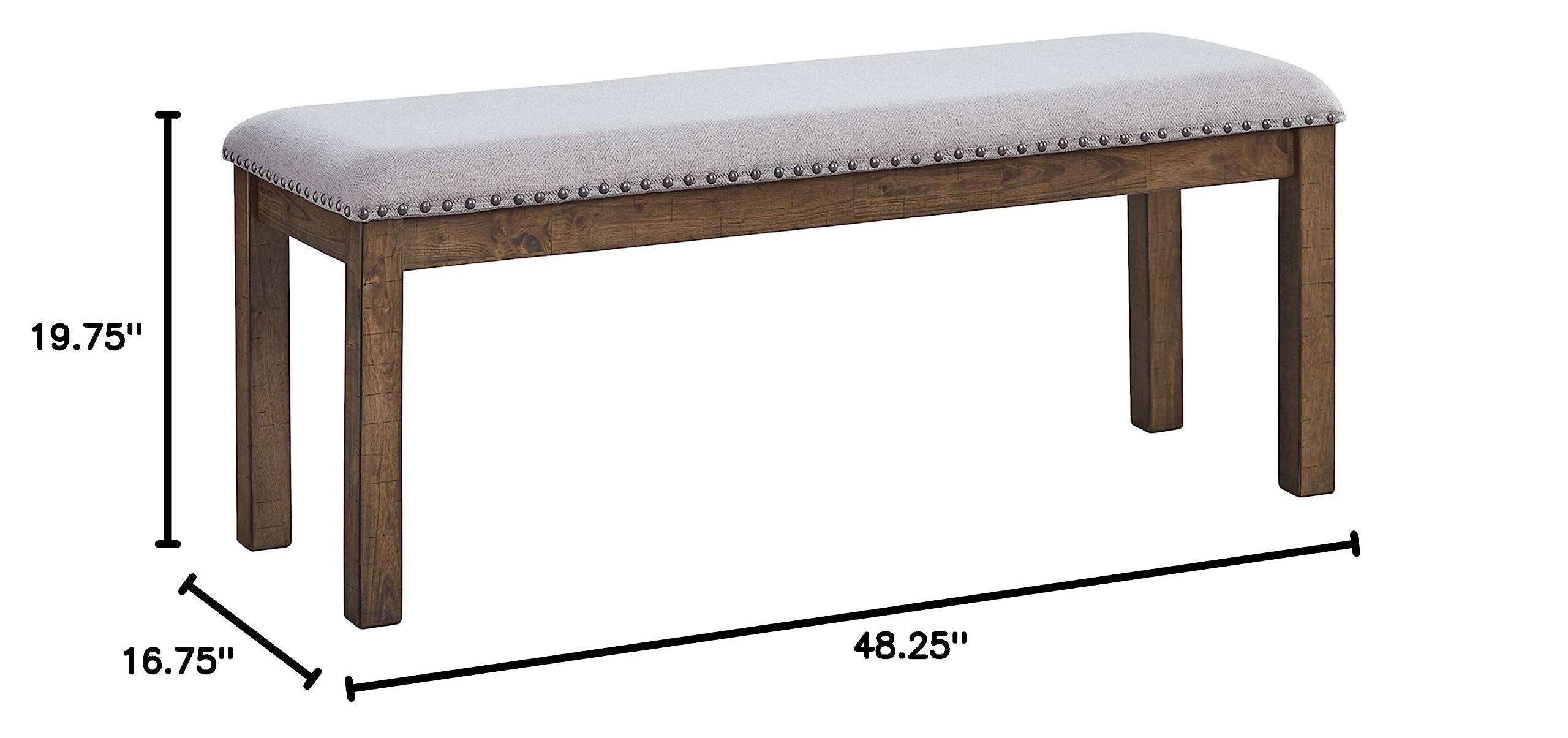 Upholstered Dining Chairs & Bench Set, Modern Farmhouse