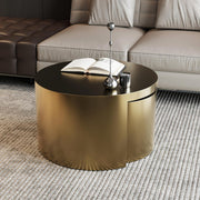 Round Nesting Coffee Tables – Set of 2, Brushed Gold Metal