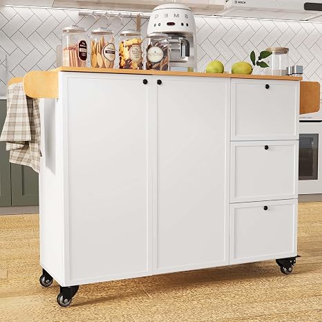 Rolling Kitchen Island with Storage