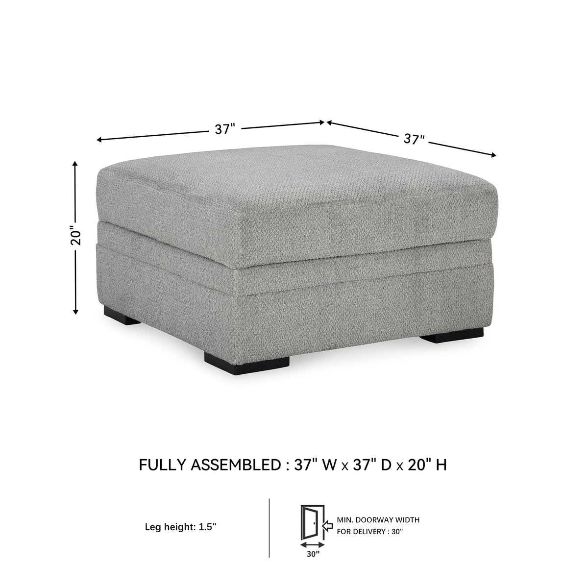 Square Storage Ottoman with Cup Holders