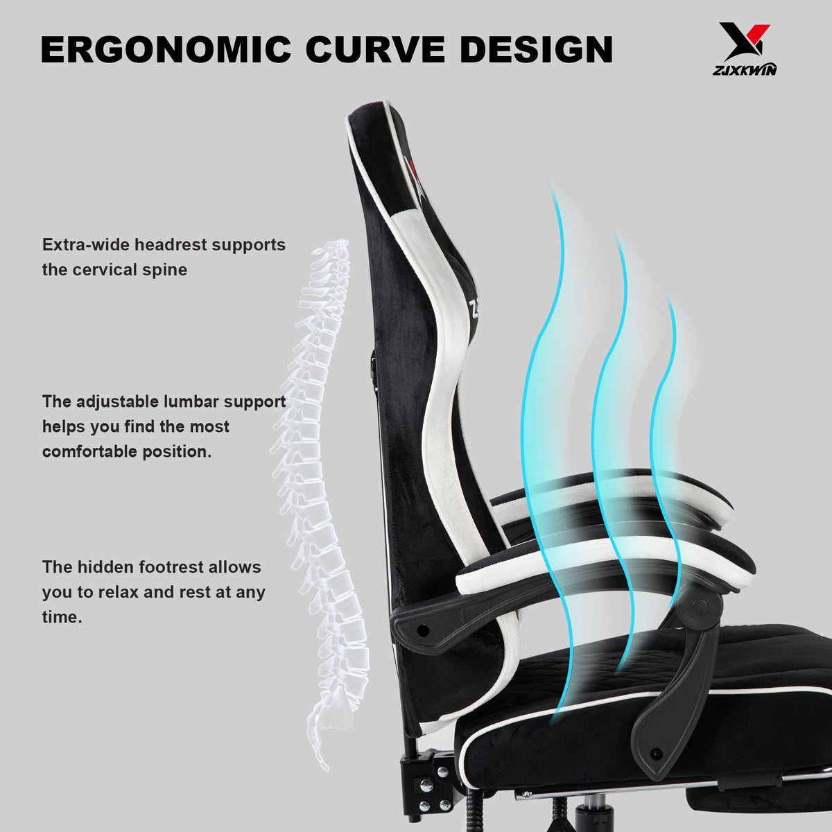 Gaming Chair for Adults,400lbs Computer Chair for Home Office,White