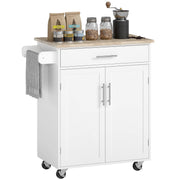 Rolling Kitchen Island Cart with Drawer & Storage Cabinet
