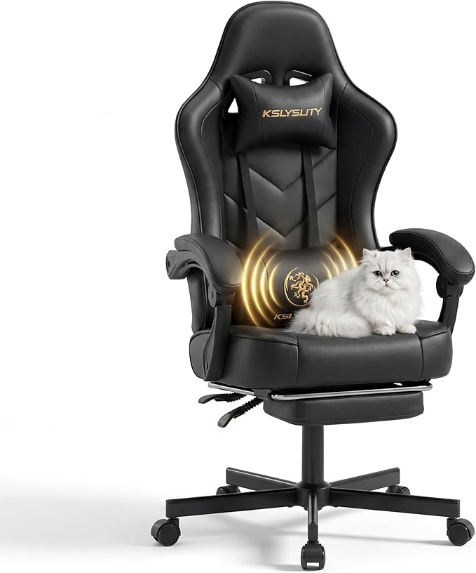 Ergonomic Gaming Chair with Footrest & Lumbar Support