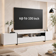 Nordee Axio Modern 94.5'' TV Stand for TVs up to 100in, Classic White