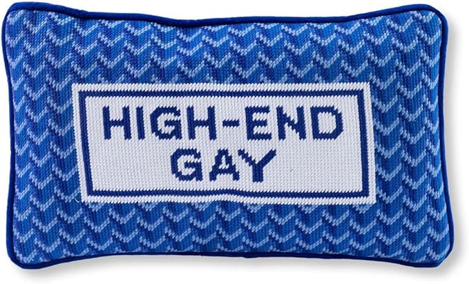 Needlepoint Decorative Throw Pillow 9"x15"
