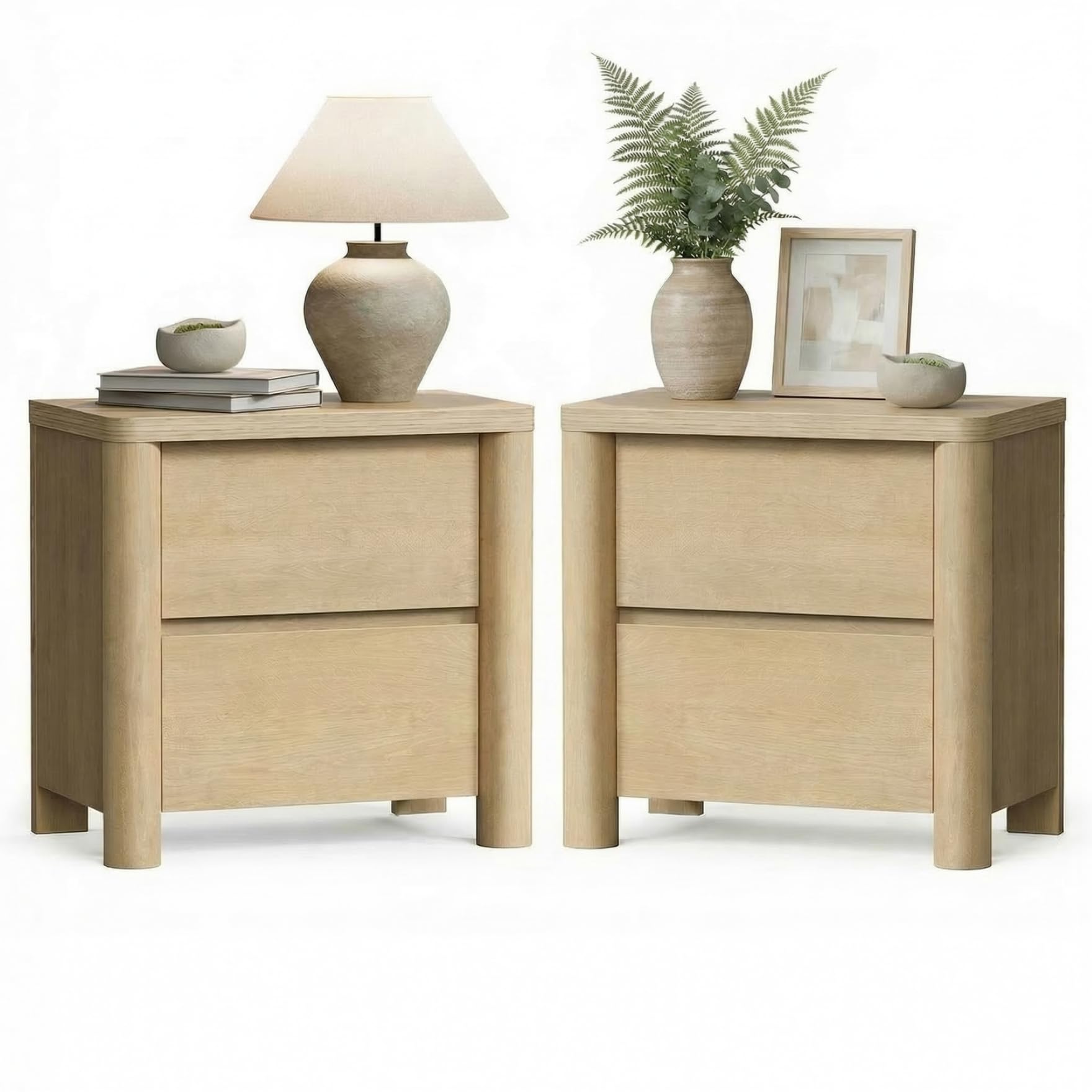 Nightstand Set of 2 with Drawers