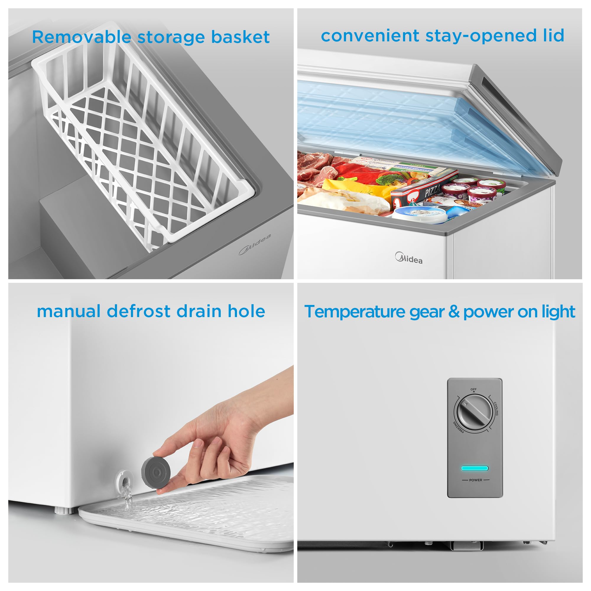 Convertible Chest Freezer with Removable Basket