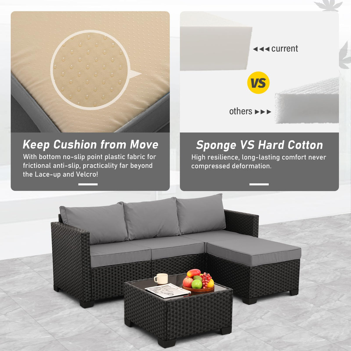 3-Piece Wicker Patio Set
