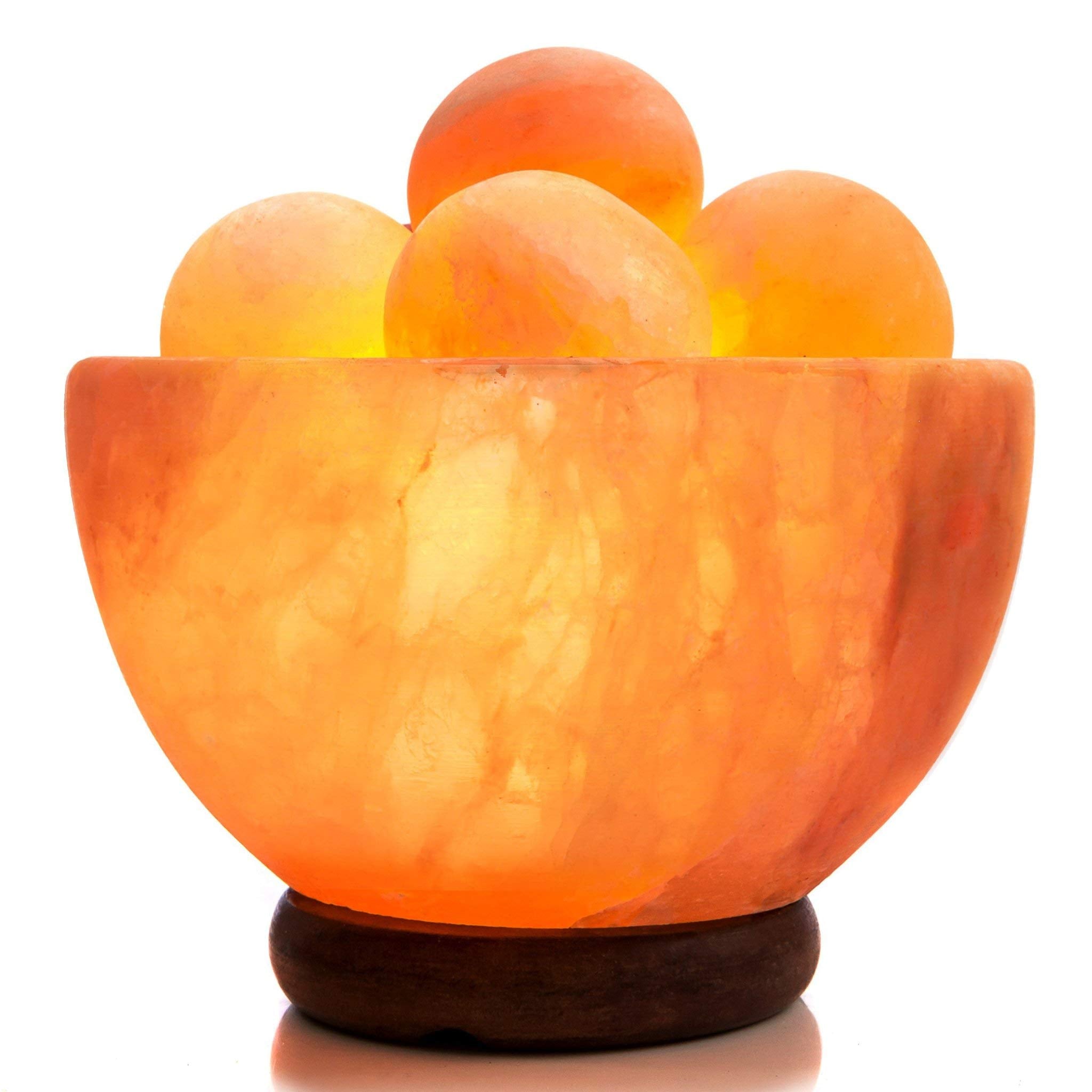 Himalayan Salt Lamp Bowl with 6 Massage Balls