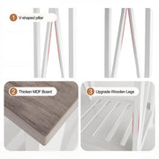 UYIHOME Farmhouse Square End Table, Accent Side Table with Slats Design, Sofa Side Table with Sturdy Frame for Living Room, Oak Grey