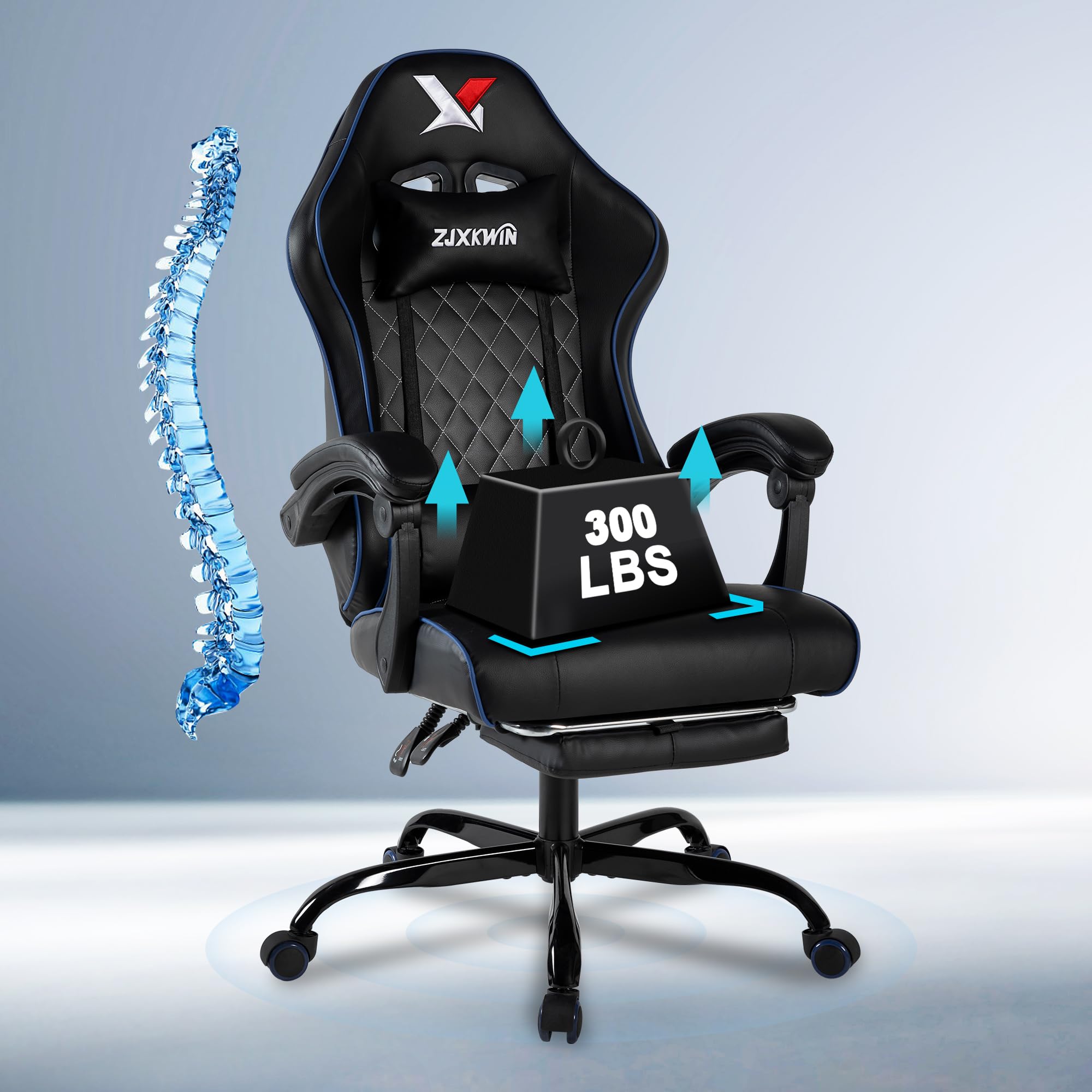 Ergonomic High-Back Gaming Chair with Footrest & Lumbar Support
