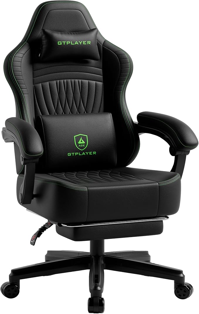 Oversized Gaming Chair with Footrest & Linkage Armrests