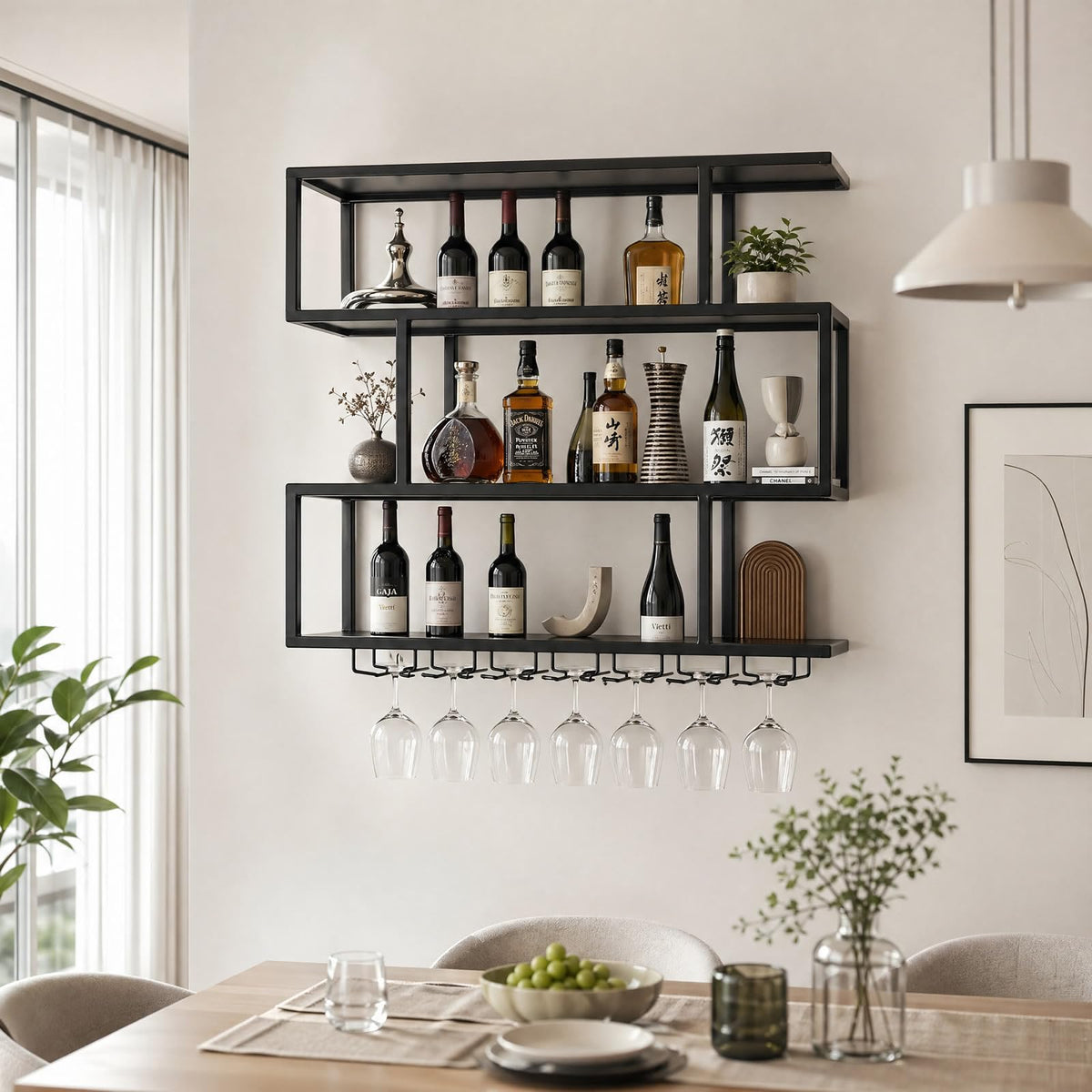 LED Wall-Mounted Wine Rack