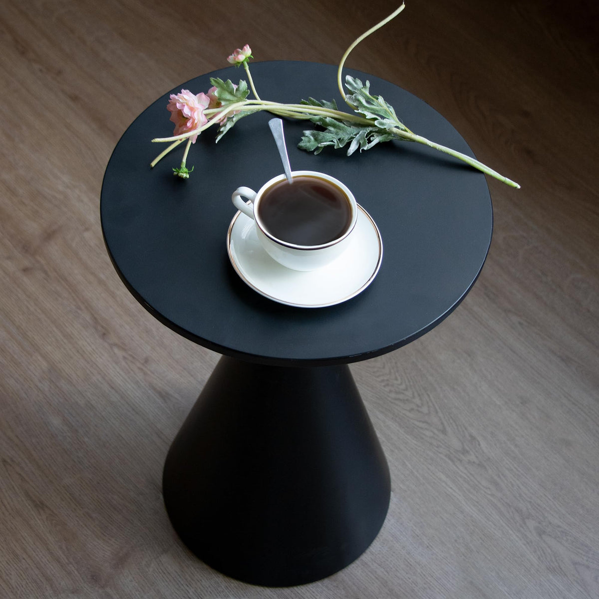 Black Metal Pedestal Side Table