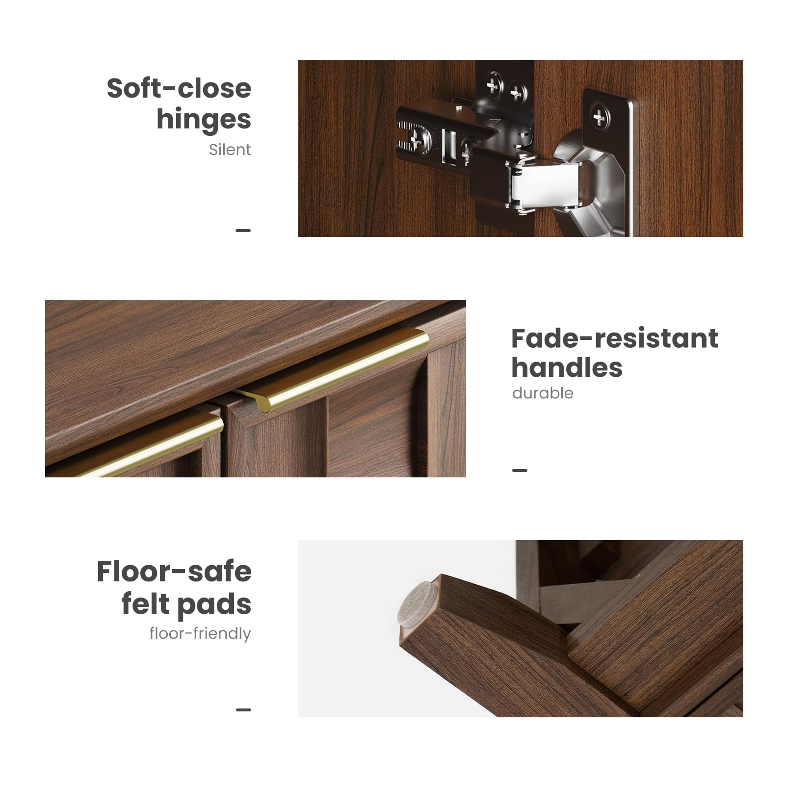 Fluted Sideboard Cabinet with Storage