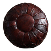 Moroccan Leather Pouf Ottoman