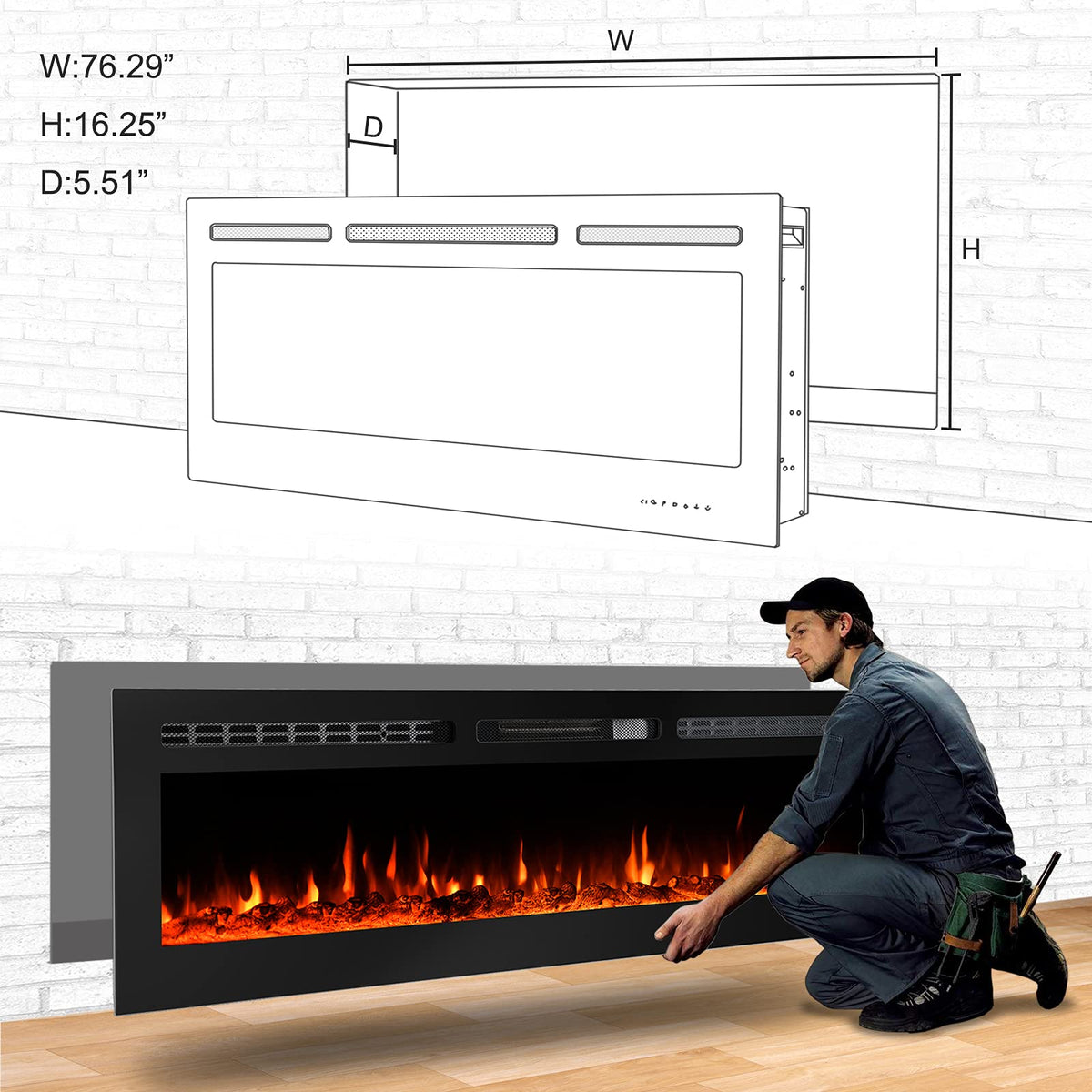 Recessed Electric Fireplace