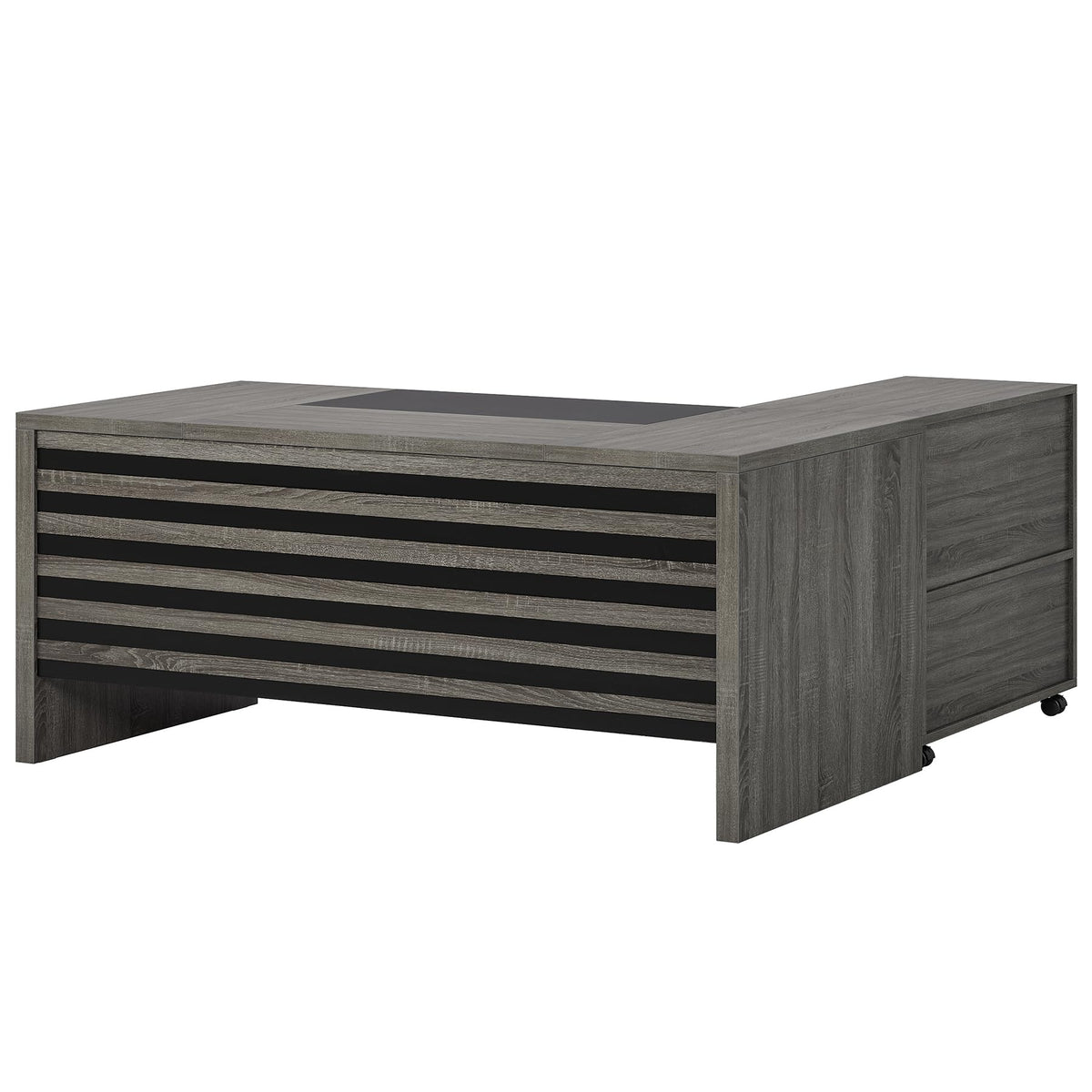 Tribesigns 62.2" L-Shaped Executive Desk with Mobile File Cabinet