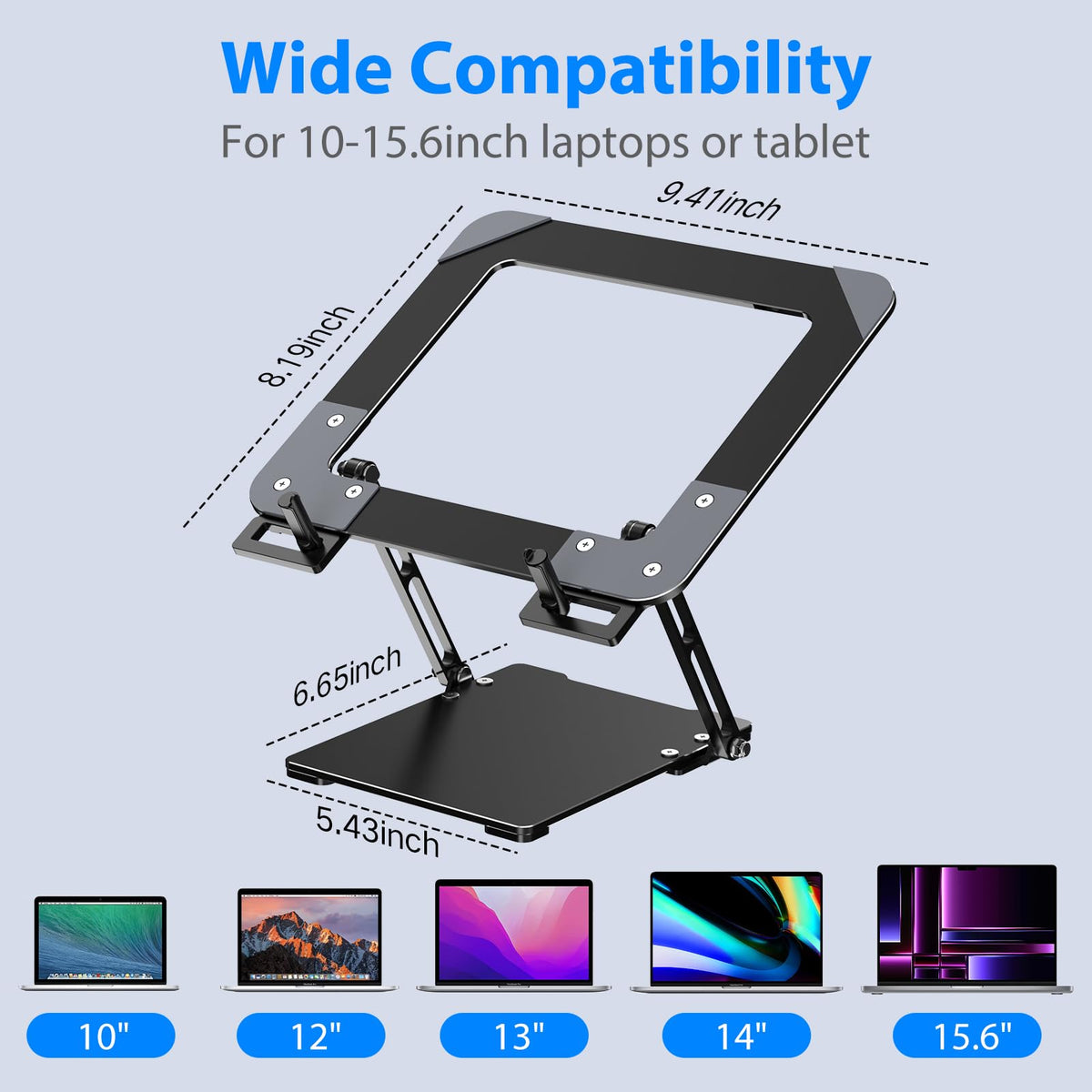 Gogoonike Ultra-Thin Laptop Stand for Desk, Adjustable Laptop Riser